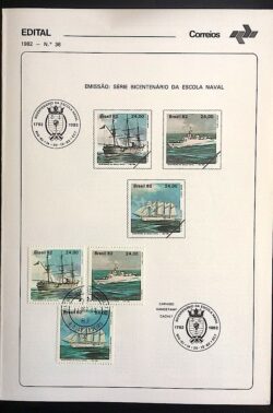 Edital 1982 36 Escola Naval Navio Com Selo CPD e CBC RJ
