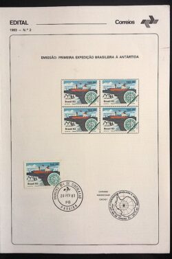 Edital 1983 02 Expedição Antártica Navio Com Selo CPD PB
