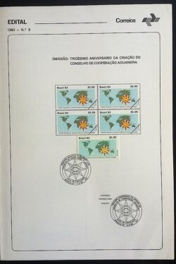 Edital 1983 09 Cooperação Aduaneira Economia Com Selo CBC DF