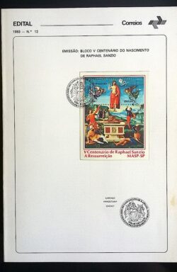 Edital 1983 12 Arte Sacra Religião Raphael Sanzio Com Selo CBC SP