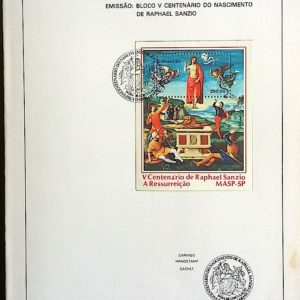 Edital 1983 12 Arte Sacra Religião Raphael Sanzio Com Selo CBC SP