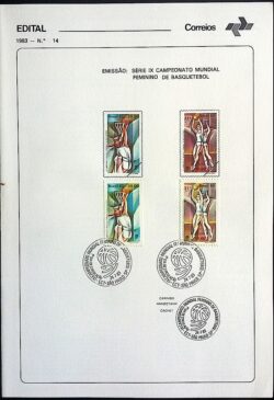Edital 1983 14 Basquete Feminino Mulher Com Selo CBC SP