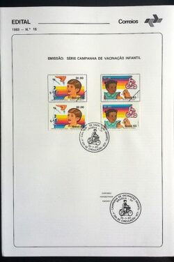 Edital 1983 16 Vacinação Infantil Saúde Bicicleta Com Selo CBC DF