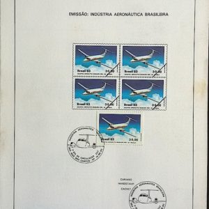 Edital 1983 21 Indústria Aeronáutica Avião Com Selo CBC SP São José dos Campos