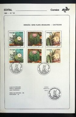 Edital 1983 25 Flora Cactaceas Flora Com Selo CBC BA