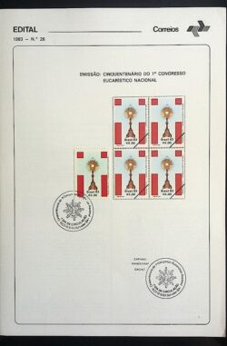Edital 1983 26 Congresso Eucaristico Religião Com Selo CBC BA