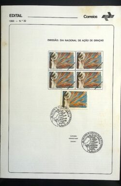 Edital 1983 32 Ação de Graças Religião Com Selo CBC DF