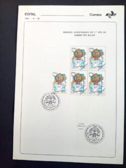 Edital 1983 33 Voo Homem Balão Aviação Com Selo CBC SP