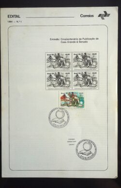 Edital 1984 01 Casa Grande e Senzala Com Selo CBC PE Recife