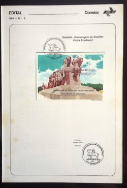 Edital 1984 03 Escultor Victor Brecheret Com Selo CBC SP