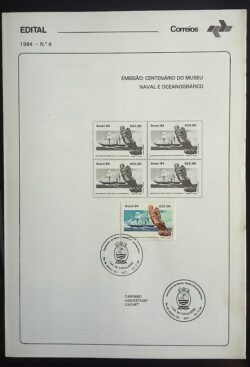 Edital 1984 04 Museu Naval Oceanográfico Com Selo CBC RJ
