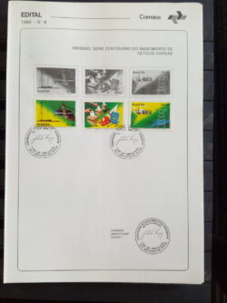 Edital 1984 08 Getúlio Vargas Energia Trabalho Com Selo CBC RS São Borja