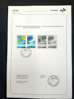 Edital 1984 15 Voo Regular Transoceânico Avião Com Selo CBC RJ