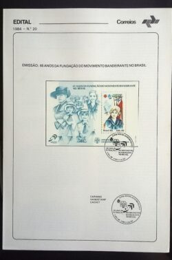 Edital 1984 20 Movimento Bandeirante Com Selo CBC RJ