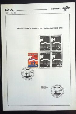 Edital 1984 21 Banco Habitação BNH Com Selo CBC RJ