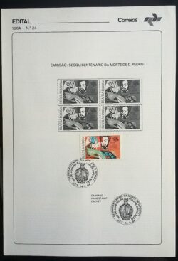 Edital 1984 24 Dom Pedro Com Selo CBC RJ