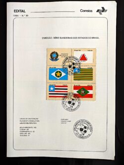 Edital 1984 30 Bandeiras Estados Com Selo CBC MG Belo Horizonte