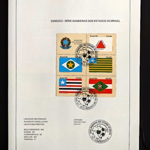 Edital 1984 30 Bandeiras Estados Com Selo CBC MG Belo Horizonte
