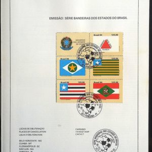 Edital 1984 30 Bandeiras Estados Com Selo CBC PI Teresina