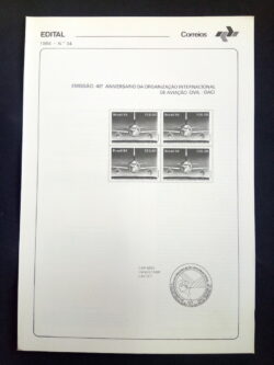 Edital 1984 34 Aviação Civil Avião Sem Selo