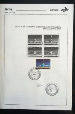 Edital 1984 34 Aviação Civil Com Selo CBC RJ