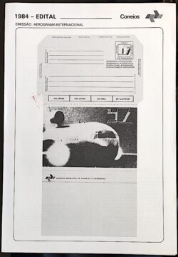 Edital 1984 Aerograma Internacional Aviao