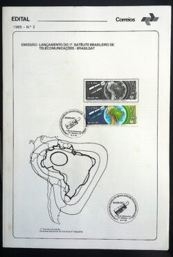 Edital 1985 02 Brasilsat Satélite Mapa Comunicação Com Selo CBC DF Brasília
