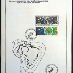 Edital 1985 02 Brasilsat Satélite Mapa Comunicação Com Selo CBC DF Brasília