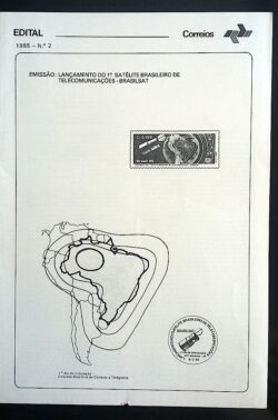 Edital 1985 02 Brasilsat Satélite Mapa Comunicação Sem Selo