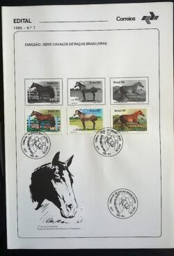 Edital 1985 07 Cavalo de Raças Com Selo CBC RJ