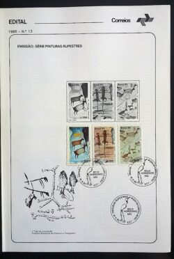 Edital 1985 13 Pinturas Rupestres Com Selo CBC MG Belo Horizonte