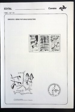 Edital 1985 13 Pinturas Rupestres Sem Selo
