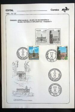 Edital 1985 23 Museu Inconfidencia Com Selo CBC MG Ouro Preto RJ