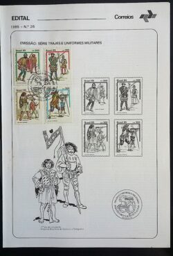 Edital 1985 26 Uniformes Militares Com Selo CBC DF Brasília