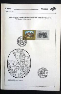 Edital 1985 28 Revolucao Farroupilha Cavalo Com Selo CBC RS Porto Alegre