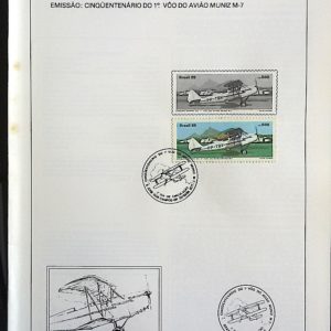 Edital 1985 32 Avião Muniz Com Selo CBC SP São José dos Campos