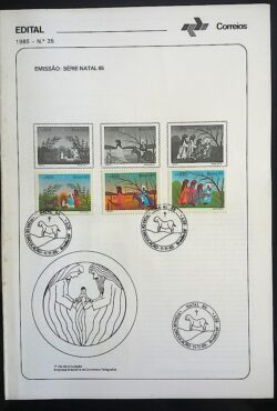 Edital 1985 35 Natal Religiao Com Selo CBC DF Brasília