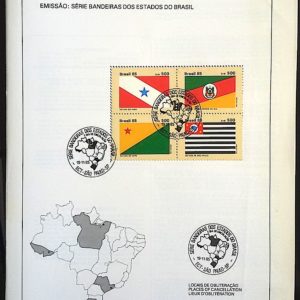 Edital 1985 36 Bandeiras Estados Brasil PA RS AC Com Selo CBC SP