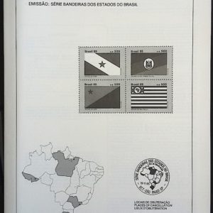 Edital 1985 36 Bandeiras Estados Brasil PA RS AC SP Sem Selo