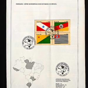 Edital 1985 36 Bandeiras Estados Brasil PA RS SPCom Selo CBC AC Rio Branco