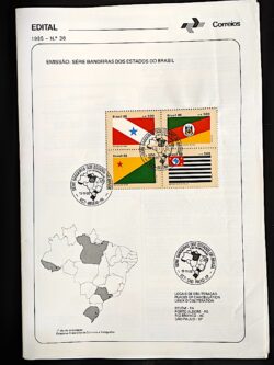 Edital 1985 36 Bandeiras Estados Brasil SP RS AC Com Selo CBC PA Belém