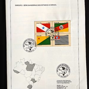 Edital 1985 36 Bandeiras Estados Brasil SP RS AC Com Selo CBC PA Belém