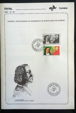 Edital 1985 39 Bartolomeu Gusmão Com Selo CBC SP Santos