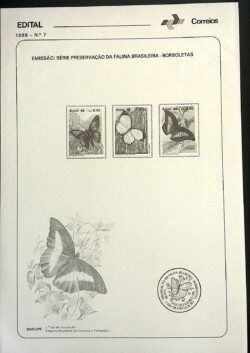Edital 1986 07 Borboletas Fauna Sem Selo