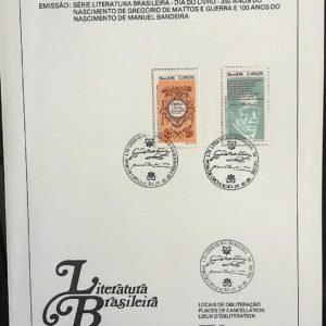 Edital 1986 18 Gregorio Mattos Manuel Bandeira Literatura Com Selo CBC PE e BA Sobreposto