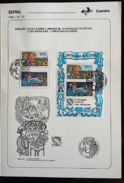 Edital 1986 22 Literatura Cordel Com Selo Bloco CBC RJ