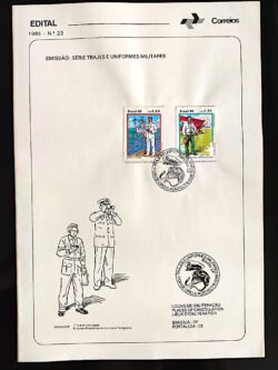 Edital 1986 23 Trajes Uniformes Militares Com Selo Sobreposto CBC CE Fortaleza