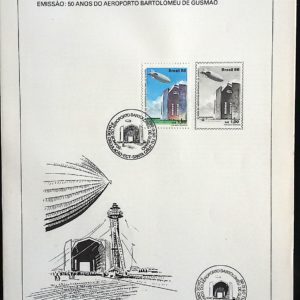 Edital 1986 24 Aeroporto Bartomeu Gusmao Balão Zeppelin Com Selo CBC RJ