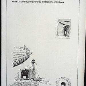 Edital 1986 24 Aeroporto Bartomeu Gusmao Balão Zeppelin Sem Selo