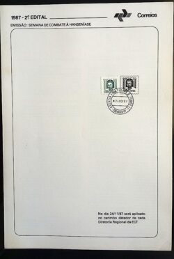 Edital 1987 02 Hanseníase Saúde Com Selo CPD SP